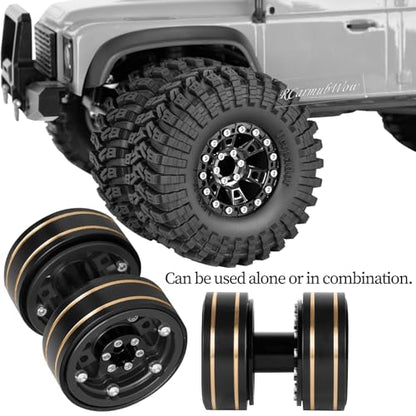 RC 1.3 Beadlock Wheels Single & Dually for 1/18 TRX4M Ascent-18,1/24 SCX24 FCX24 RC Crawler Car,Aluminium & Brass 1.3 Beadlock Rims,4pcs,Black w/Black - color: Black(4pcs)
