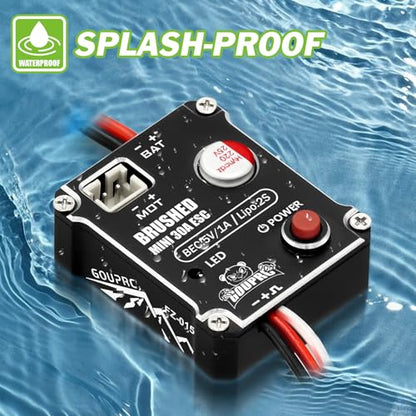 GOUPRC Brushed Mini ESC 30A with 50T Brushed Motor & Motor Mount Combo Kit for 1/24 Axial SCX24 AX24 RC Crawler Upgrades