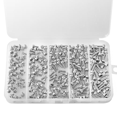 M3 x 4mm 6mm 8mm 10mm 12mm Hex Socket Head Cap Screws Bolts, 304 Stainless Steel, Metric Machine Fully Threaded, Bright Finish, Allen Hex Drive, Assortment Kit 250PCS - size: M3 x 4/6/8/10/12mm (250PCS)