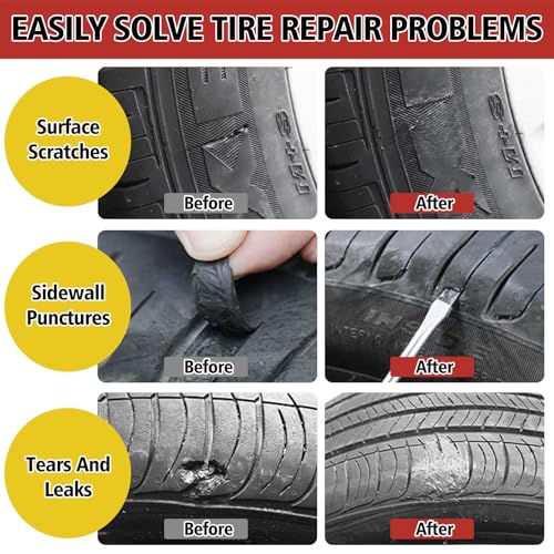 Tire Repair Glue Kit, 2-Pack 10 ml Rubber Cement with 8 Nails | Quick tire fix for cars, bikes, and motorcycles; strong seal, easy use, compact kit for emergencies