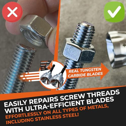 THORVALD 2X Deburring External Chamfer Tool with Tungsten Carbide Blade - Deburr Tool for All Thread, All Metal Rod, Pipe, PVC, 3D Printing - 1/8" to 3/4" Diameter (3~19mm) User Guide + Video Tutorial - style: 2X Deburring tools