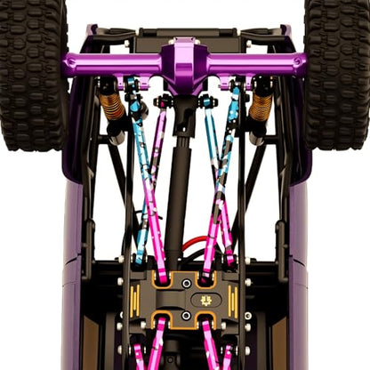 Splash Anodizing Aluminum High Clearance Chassis Links Set for Axial SCX24 Chevrolet C10 JLU Bronco Base Camp 1/24 RC Crawler Car