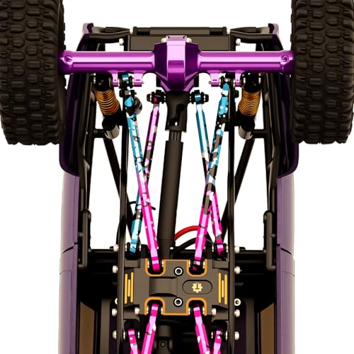 Splash Anodizing Aluminum High Clearance Chassis Links Set for Axial SCX24 Chevrolet C10 JLU Bronco Base Camp 1/24 RC Crawler Car