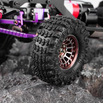 GLOBACT 1.3" Wheels Tires Offset -3.75mm for SCX24 AX24 TRX4M 1/18 1/24, RG - color: Rose Gold