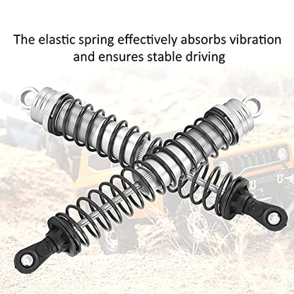 Drfeify 2PCS 144mm Oil Filled Shock Absorbers for 1/8 RC Car, Aluminum Alloy Adjustable Damper Set Fit for HSP, HPI, Axial SCX10 RC Crawler and Off Road Truck (Silver) - color: Silver