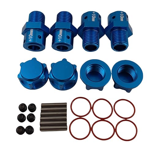 10mm Extended Wheel Hex Hub Set for ARRMA Kraton Mojave Infraction 6S (Blue) | Aluminum,1/8,1/7,Outcast,Big Rock,Felony,Limitless,Upgrade Parts,CNC Machined,High Strength - color: Blue