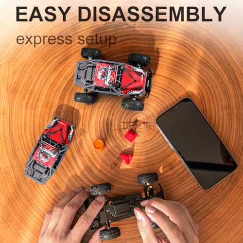 RC Off-Road Vehicle Model, 1/32 Scale 4WD Mini Electric 2.4G Remote Control High Speed Drift Off-Road, Mini Racing Drift Car for Adults - color: Red/S803