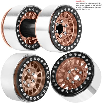 RC 1.9 Dually Beadlock RC Wheel Rim for 1/10 SCX10 90046 AXI03007 TRX4 TRX6 VS4-10 Gen7 Gen8 MST CFX D90 RC Crawler,Aluminum 1.9 Dually Beadlock Wheels Rims w/Adjustable Offset (4PCS) Bronze - color: Bronze/Dually Beadlock