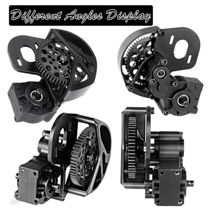 Aluminum Transmission Gearbox Upgrades Part for 1/10 SCX10 SCX10 II AX10 90046 90047,Center Transmission Gearbox Hops up,Black - color: Black(for 1/10 Axial)