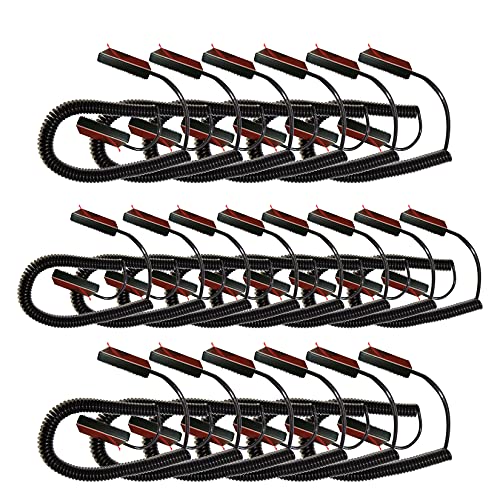 Universal Coiled Security Cable, Black, 20-Pack | Remote Control Tether, Hook and Loop Fastener Tape, Double-Sided Tape, CBL02 - size: 20 Pack