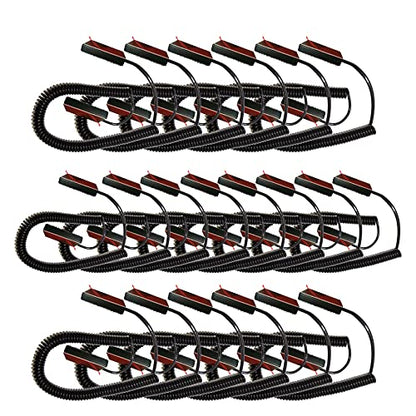 Universal Coiled Security Cable, Black, 20-Pack | Remote Control Tether, Hook and Loop Fastener Tape, Double-Sided Tape, CBL02 - size: 20 Pack