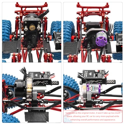 GOUPRC Upgrade 30A Brushless ESC & 1621 3500KV Brushless Motor with Transmission Combo Kit for SCX24 RC Crawler Axial 1/24 RC Car Truck Buggy - color: White Purple