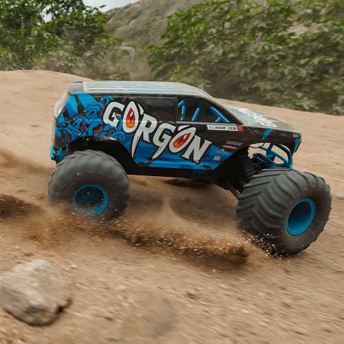 ARRMA RC Truck 1/10 Gorgon 2 Wheel Drive RTR Brushed Monster Truck Battery & Charger Included Blue ARA3230ST5 - color: Blue