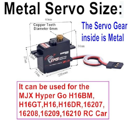 Upgrade Metal Servo + Metal Servo Arm Parts for MJX Hyper Go Servo 16701,for Hyper Go H16BM Upgrade Servo,for Mjx Hyper Go H16 H16GT Servo Parts,H16DR,16207 16208 16209 16210 Servo.