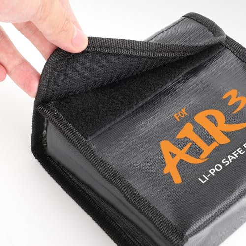 Battery Bag, Fireproof Explosion-Proof Lipo Battery Safe Bag Sleeve Lipo Guard Pouch Sack Charge Protection Bags For DJI Air 3 Drone (Three battery bag For DJI Air 3)