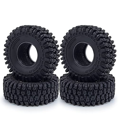 RCHUBAM 4PCS 1.0" Crawler Tires Micro Rubber Tires for 1/18 TRX4M Axial 1/24 SCX24 Deadbolt Bronco RC Crawler Car (B-58mm) - color: B-58mm