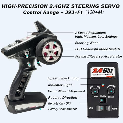 1:16 Scale Brushless RC Car for Adults, 45+ MPH High Speed, 4WD Waterproof Off-Road All-Terrain RC Truck with 2 Batteries & 2.4GHz Controller (1:16 Scale Brushless)