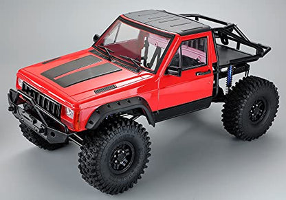 RC Crawler Body Cab & Back-Half Cage Body Shell for 1/10 RC Crawler TRX4 SCX10 90046 AT4 GEN 8 Scout II (Red) - color: Red