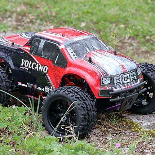 Redcat Racing Volcano EPX 1/10 Scale Electric RC Monster Truck – 4WD RC Truck with 2.4GHz Radio, Waterproof Electronics, 19T Brushed 550 Motor, Battery & Charger, Red