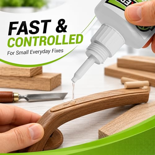 Fast Controlled Super Glue Pro Kit 120 Gram, Medium CA Glue with Anti-Clog Caps & Precision Microtips for Woodworking, Crafts, All-Purpose Cyanoacrylate Adhesive for Ceramic Plastic Glass Shoe Repair - size: 4 oz