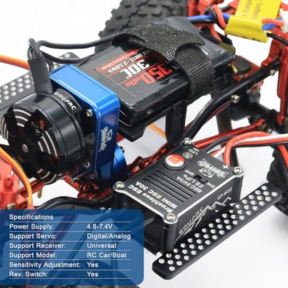 GOUPRC Brushless ESC 30A & 2204 2400KV Brushless Outrunner Motor with Mount Combo Kit for SCX24 Axial 1/24 Remote Control Crawler Truck Car Blue - style: Blue ESC & Motor & Mount
