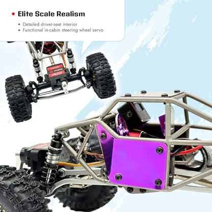 furitek Limited Edition Titan Buggy 18 – RTR Titanium Purple Edition w/Active Pro 4WS & Micro Tesla DigiBoard - Remote Control Car RC Cars for Adults (Purple) - color: Purple