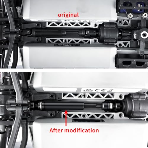 MORLORDY 2Pcs Driveshafts Hardened Steel Center Drive Shaft for 1/16 Scale Mini E-REVO/E-Revo VX/Slash 4WD/ Summit/Summit VXL RC Truck Upgrade Part
