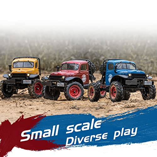 FMS FCX24S Power Wagon S 1/24 RC Crawler, Brushed 4x4 RTR Rock Crawler with Portal axle, 2-Speed Transmission, PC Hard Body – RC Car for Adults and Gift - color: Blue