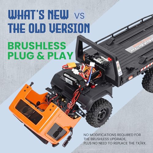 HOBBYPLUS ARKTOS 6x6 V1.5 CR18P Rock Crawler RTR All Terrain - Remote Control Car, Rock Crawler 1/18 Scale 6WD 2 Speed Transmission Off Road for Adults, RC Hobbyists (Tan) - color: Tan (6x6 V1.5)