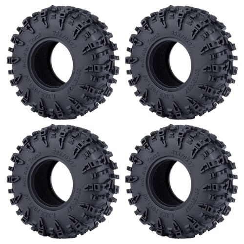 MORLORDY 4Pcs 1.3" Tires - 70mm High Rebound Rubber Tires with Foam Inserts for 1/18 1/24 Micro Crawlera TRX4M SCX24 Upgrade Parts, Style A - color: Style A