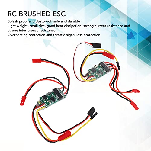 VBESTLIFE Electric Speed Controllers, 2Pcs Brushed ESC Dual Way Bidirectional ESC for RC Model Boat 130 180 Brushed Motor