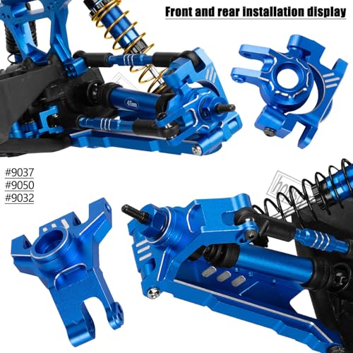 RC Upgrades Part for 1/10 Slash/Stampede/Rustler 4x4 VXL,Aluminum Caster Block,Steering Blocks,Rear Stub Axle Carriers,Steering Bellcranks Hop Ups,Navy Blue