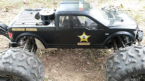 RC Car Truck Decals Stickers - Sheriff - Choose from 2 Set Styles 1/10 1/8 Scale (Basic - Old School Set) - color: Basic - Old School Set