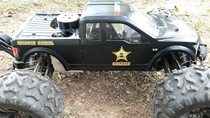 RC Car Truck Decals Stickers - Sheriff - Choose from 2 Set Styles 1/10 1/8 Scale (Basic - Old School Set) - color: Basic - Old School Set