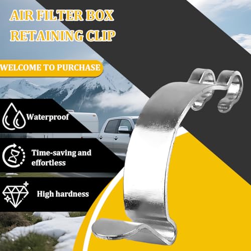4PCS Car Air Filter Clips, Vehicle Airing Filter Intake Cleaner Housing Box Lid Spring Clamp, Automotive Airs Cleaner Cover Retaining Clip Replacement Accessories, Universal Fit