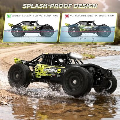 HAIBOXING 18856, 1:18 Desert Off-Road RC Truck Fast 36km/h 4WD Electric Car | RTR Splash-Proof, Hobby Grade for Kids, Beginners and Adults; Dual Batteries for Extended Outdoor Fun - Remote Control RC Toy - color: Yellow