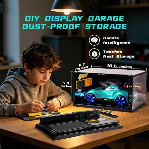 AEROQUEST Gesture Sensing RC Stunt Car with Display Garage | Remote Control Stunt Drift USB-C Charging Light Spray Sound Gesture Sensing Spotrs Birthday Holiday Gifts 2.4GHz 4WD - color: Meteor Supercar Blue