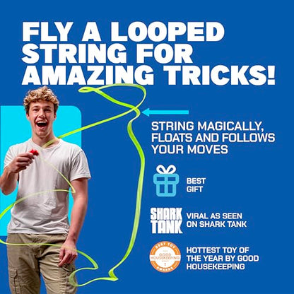 ZipString Original Rope Launcher Toy, Bold Blue | As Seen on Shark Tank, For Kids & Adults, Fly String Loop in Air, Endless Tricks & Fun - color: Bold Blue