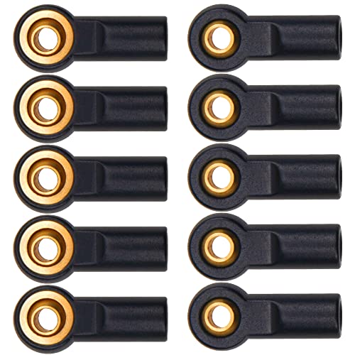 12Pack Vgoohobby Aluminum M3 Tie Rod End Link Rod Ball Head Joint CW Holder 20mm Compatible with Tamiya Axial Redcat HPI Traxxas HSP 1/10 RC Truck Crawler Car (Black) - color: Black