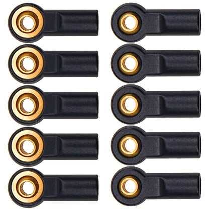 12Pack Vgoohobby Aluminum M3 Tie Rod End Link Rod Ball Head Joint CW Holder 20mm Compatible with Tamiya Axial Redcat HPI Traxxas HSP 1/10 RC Truck Crawler Car (Black) - color: Black