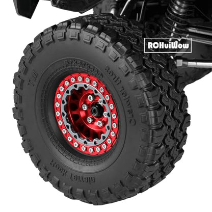 RC 1.9 Beadlock Wheels for 1/10 RC Crawler TRX4 TRX6 SCX10 90046 AX103007 VS4-10 MST CFX RC4WD D90 Red cat Gen8 7,Alloy Aluminium 1.9 rc Beadlock Rims 1.9 rc Wheels,4PCS,Red - color: Red(4pcs)