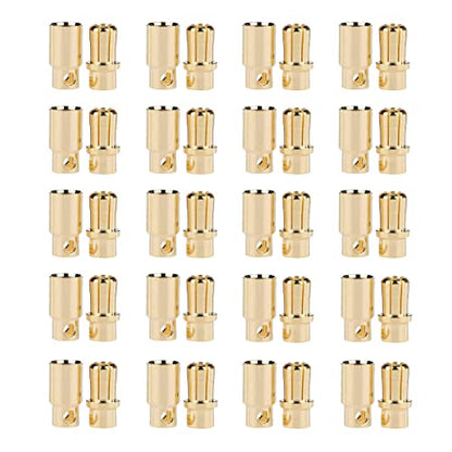 20Pairs Gold-Plated 8.0MM 8MM Banana Plug Bullet Male and Female Connector Adapter for RC Lipo Battery ESC Motors - size: 20 Pairs 8.0MM