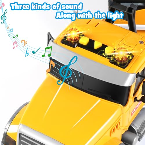Dwi Dowellin Large Excavator Truck Toy for 3 4 5 6 Year Old Boys,Truck Toy with Sound and Light - style: excavator truck