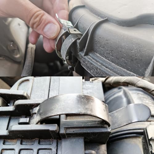 4 PCS Air Filter Clips, Heavy Duty Metal Auto Airbox Housing Clip Replacement for Fastening Connection, Air Cleaning Filter Retaining Clip Spring Clamp for Most Cars