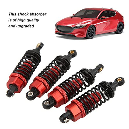 RC Shock Absorber, Aluminium Alloy RC Shock Damper Replacement Threaded Design Practical Accessory Stable and Smooth Damping for TT‑01 TT‑02 TA05 TL‑01 TA03 MF‑01X (Red) - color: Red