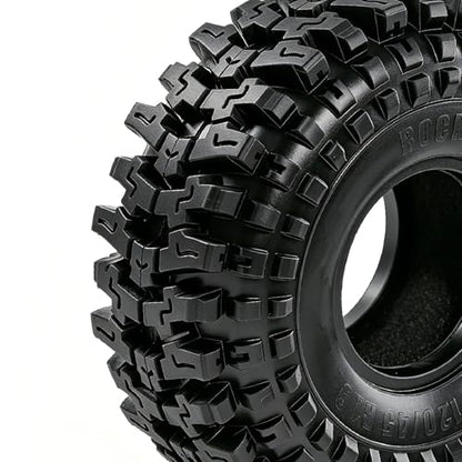 REDSPIDER 1.9" RC Crawler Tires, Super Soft Sticky Rubber Off-Road Tires with Foam Inserts, Deep Tread Rock Climbing Tires for 1/10 Axial SCX10 SCX10 II TRX4 D90 RC Truck (4PCS)
