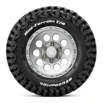 STMU 4Ppcs 1/10 RC Crawler Car 1.9in Crawler Tires 90mm*33mm Compatible with D90 4WD RC, Compatible with 1/12 RC Crawler MJX H12Y+ MN128 MN82S LC79 LC80 (Silvery) - color: Silvery
