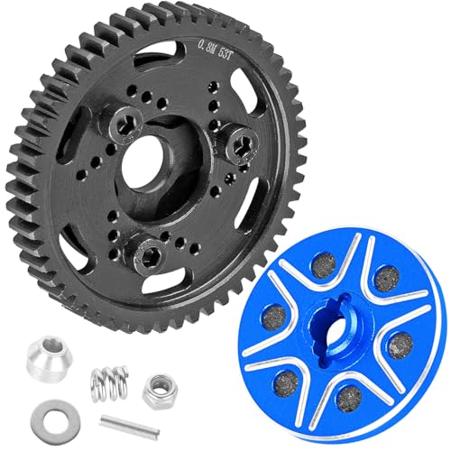 RC 53T Spur Gears 0.8Mod Upgrades Part for 1/10 Slash 2WD (VXL)/Stampede 2WD (VXL)/Rustler 2WD (VXL)/Bandit 2WD (VXL),BRCatWPark Steel Metal Extra-Heavy Slip limiting Clutch,Navy Blue