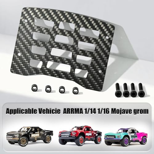 Roof Rack Mount Plate Carbon Fiber RC Upgrade Part for Arrma 1/14 1//16 Mojave Grom RC Car Roof Rack Trim Plate