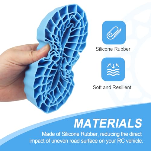 HobbyPark 2.2" Silicone Tire Inserts Soft, Fits 132-134mm 5.25" OD Crawler Tires, Replaces Foam Inserts, 4‑Pack, Waterproof, Good Traction & Sidewall Support for 1/10 RC Crawlers, 125×45mm (Blue) - color: Blue